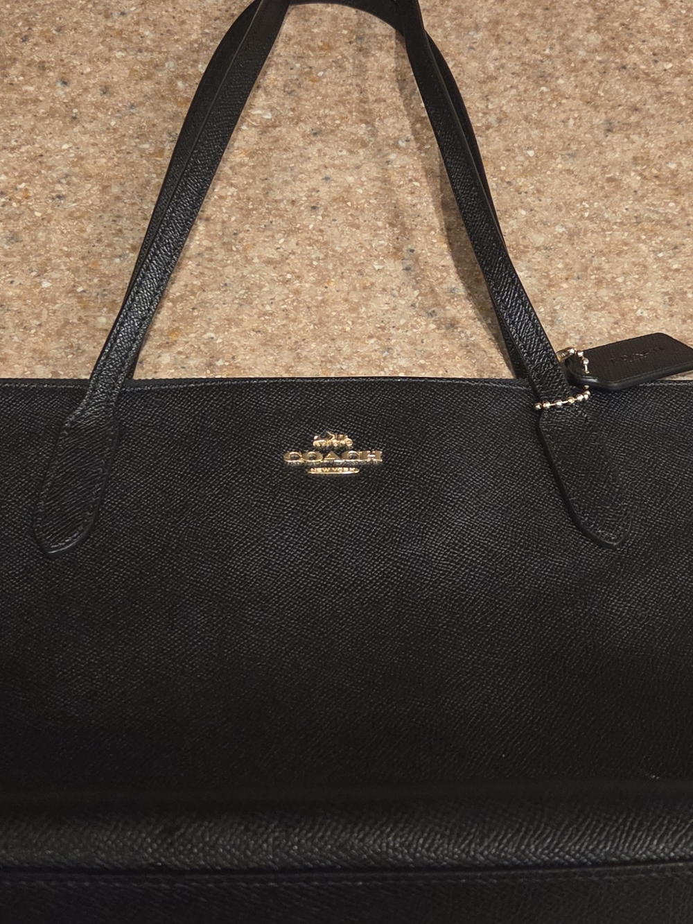 COACH Black Saffiano Leather Tote Bag